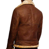 Mens Distressed Brown Aviator Jacket Back